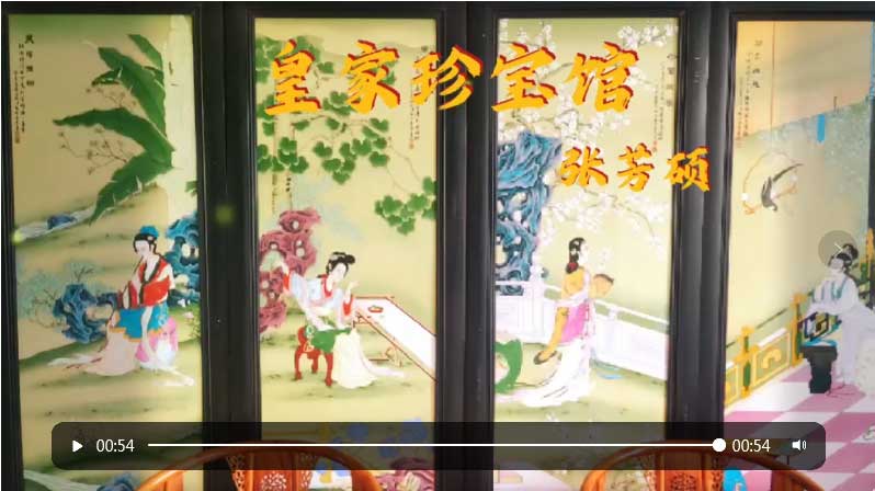 《兰闺锦绣》瓷板画 争信长门今夜月，肯分清影照梧桐。